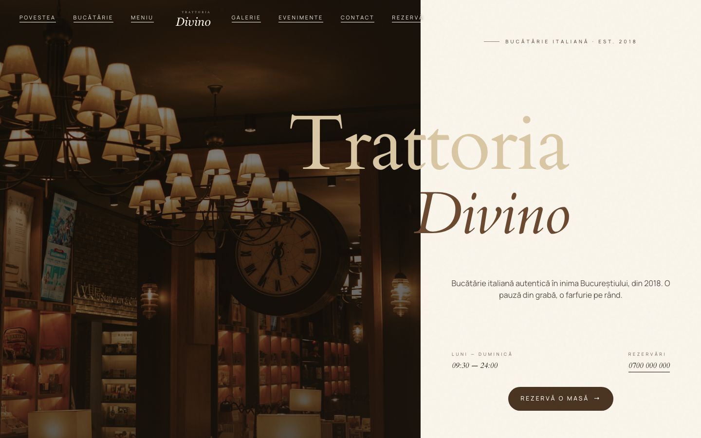 Trattoria Divino website