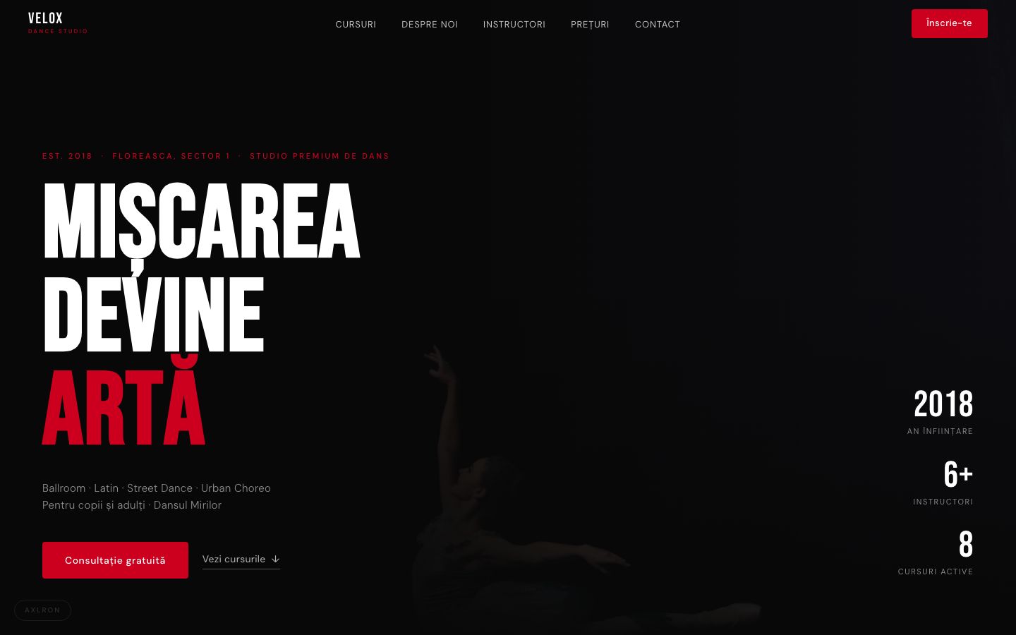 Velox Dance Studio website