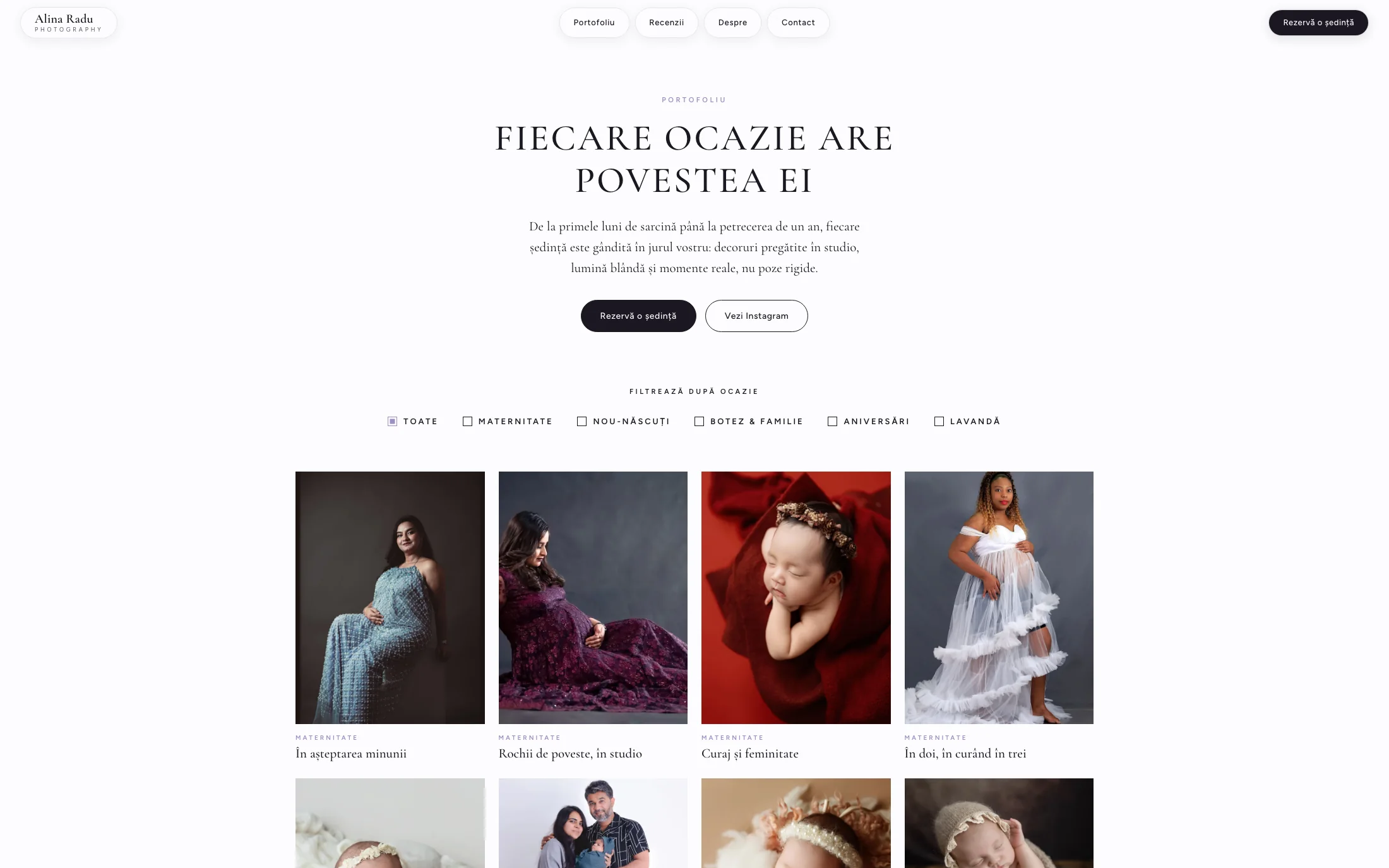 portfolio, filtered by occasion